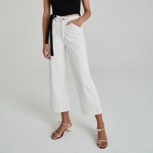 AG Rosie High Rise Wide Leg White Denim
